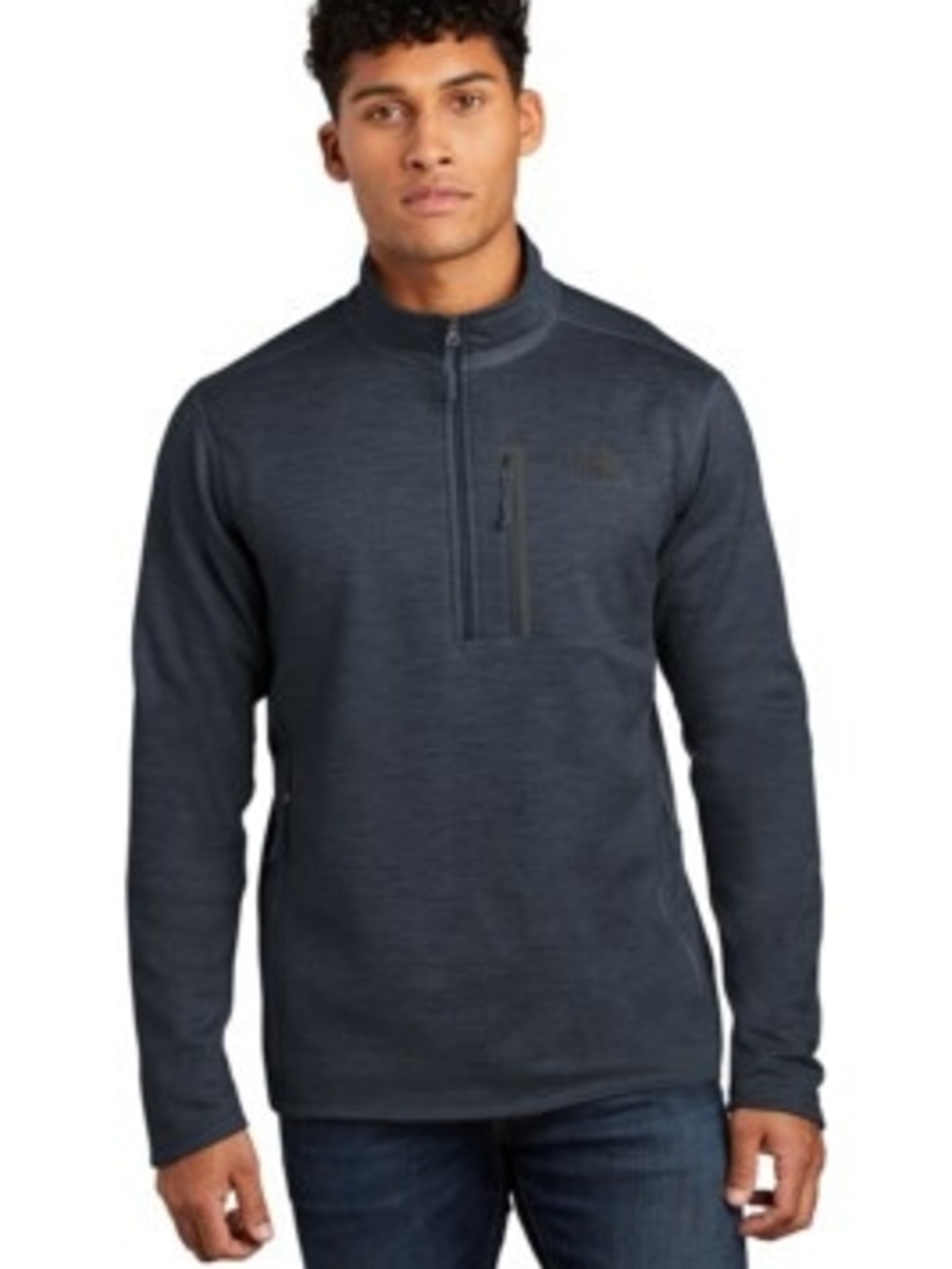 The North Face Men's Heathered Teal Canyonlands Quarter-Zip Skyline Fleece